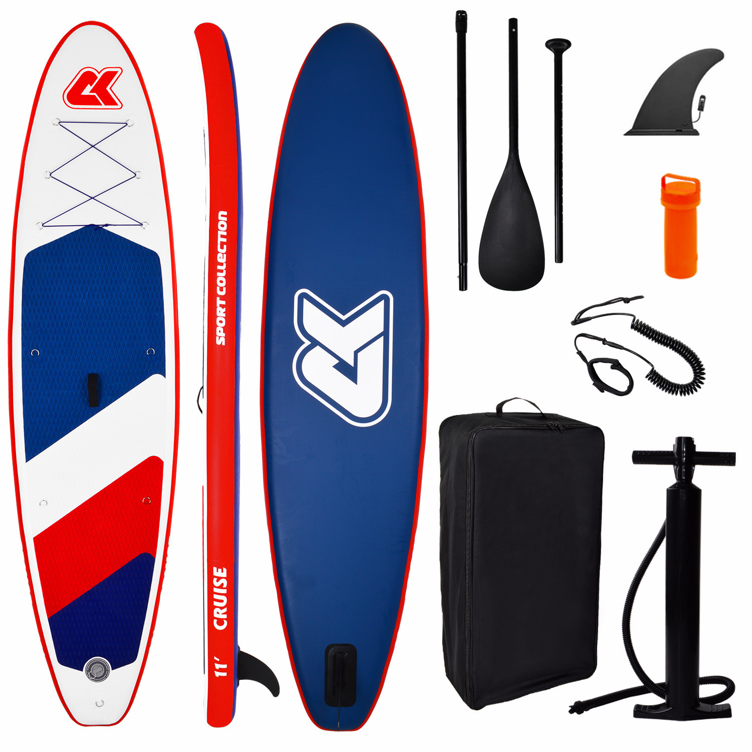 Надувная SUP-доска Сапборд (SUP board) CK-11 WHITE/RED/BLUE